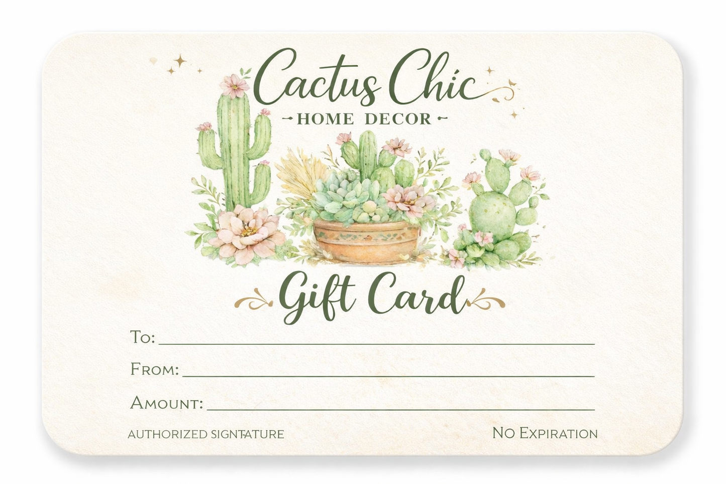 Cactus Chic Home Decor Gift Card