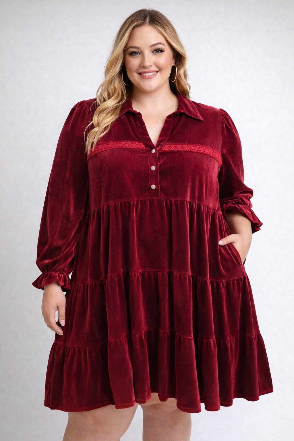 Sangria Velvet Dress