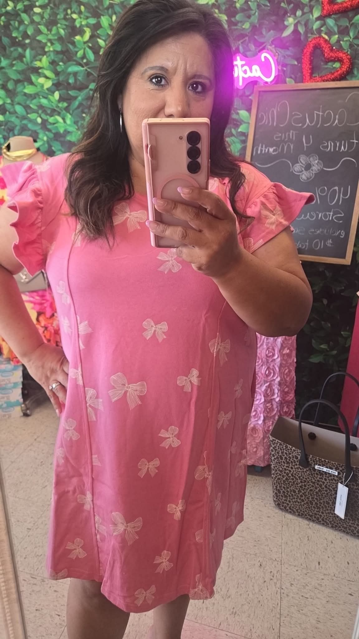 Pink Bow Jenna Dress