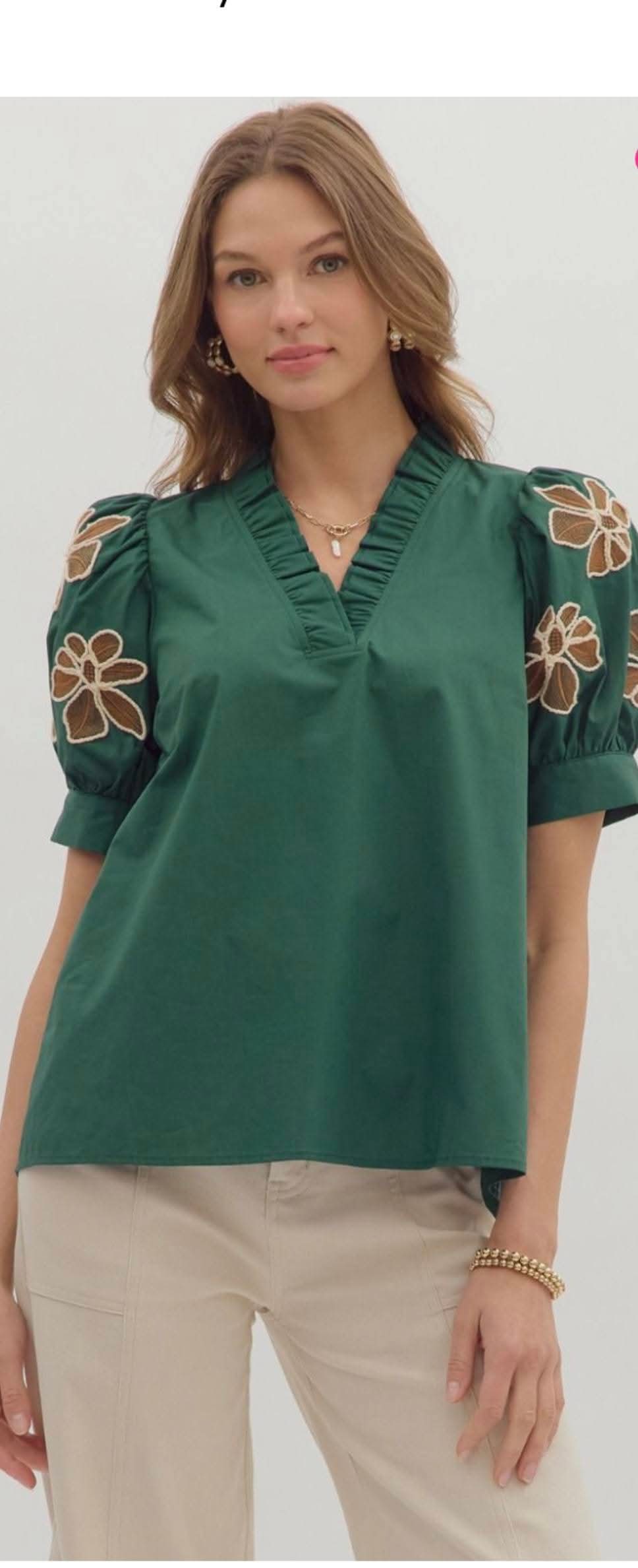 Emerald Bloom Top