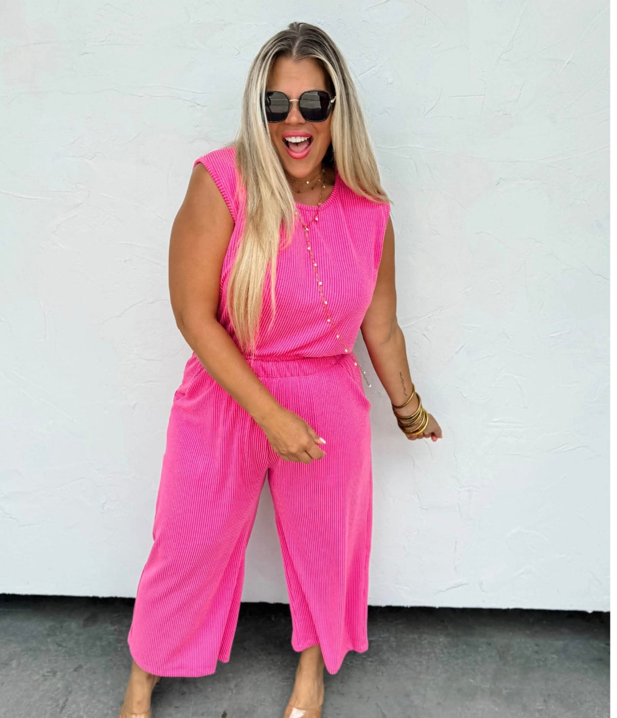 Barbie Pink ribbed set