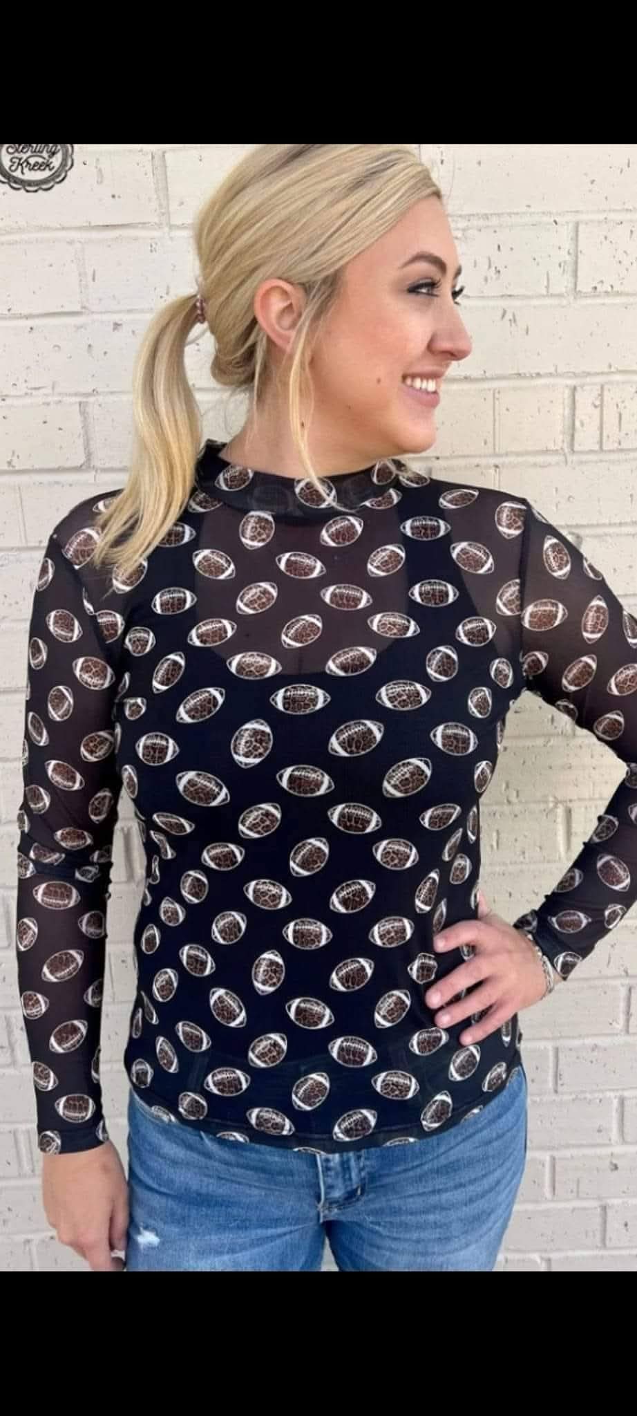 Longsleeve football mesh top