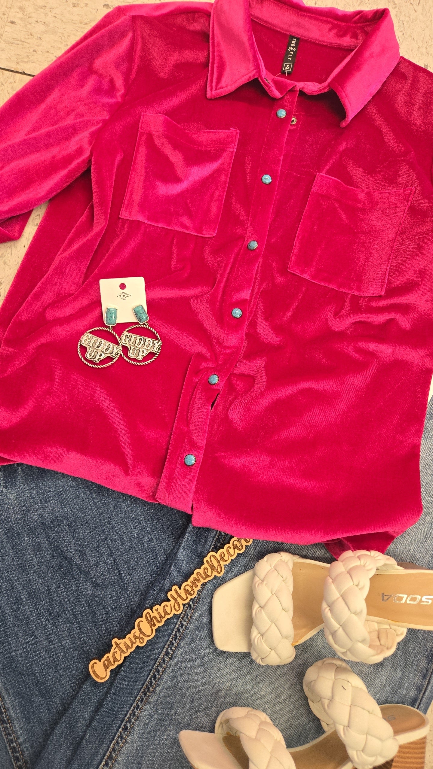 Ellianna Velvet button Top