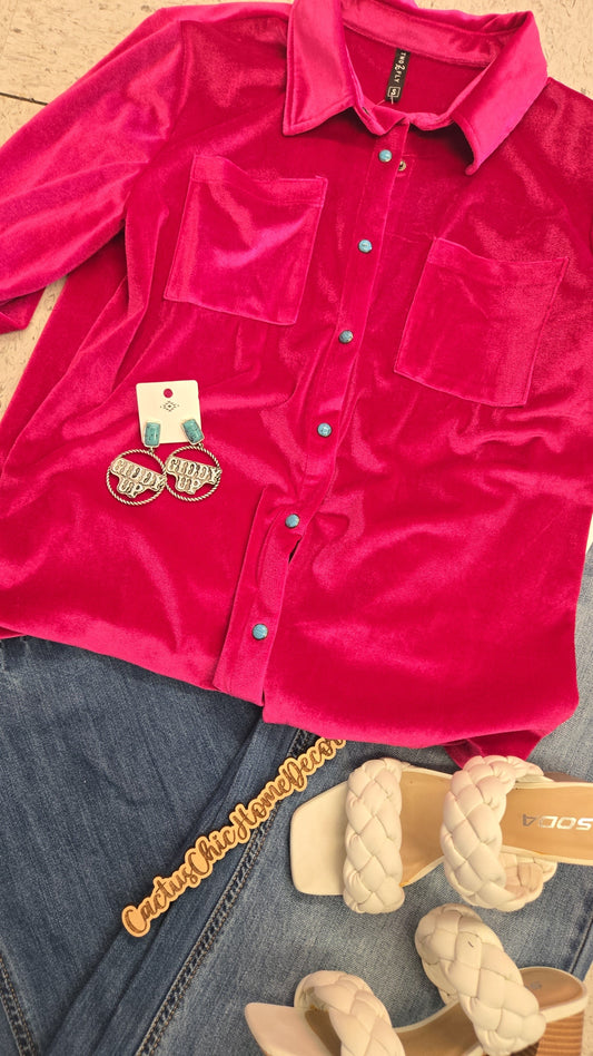 Ellianna Velvet button Top