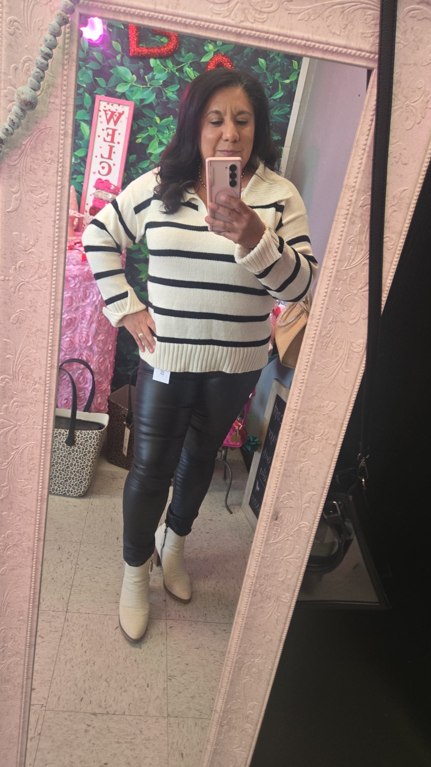 Kelly leather skinnys