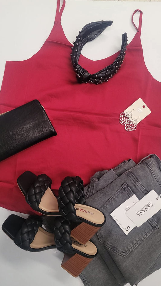 Silky Sunset Red Cami