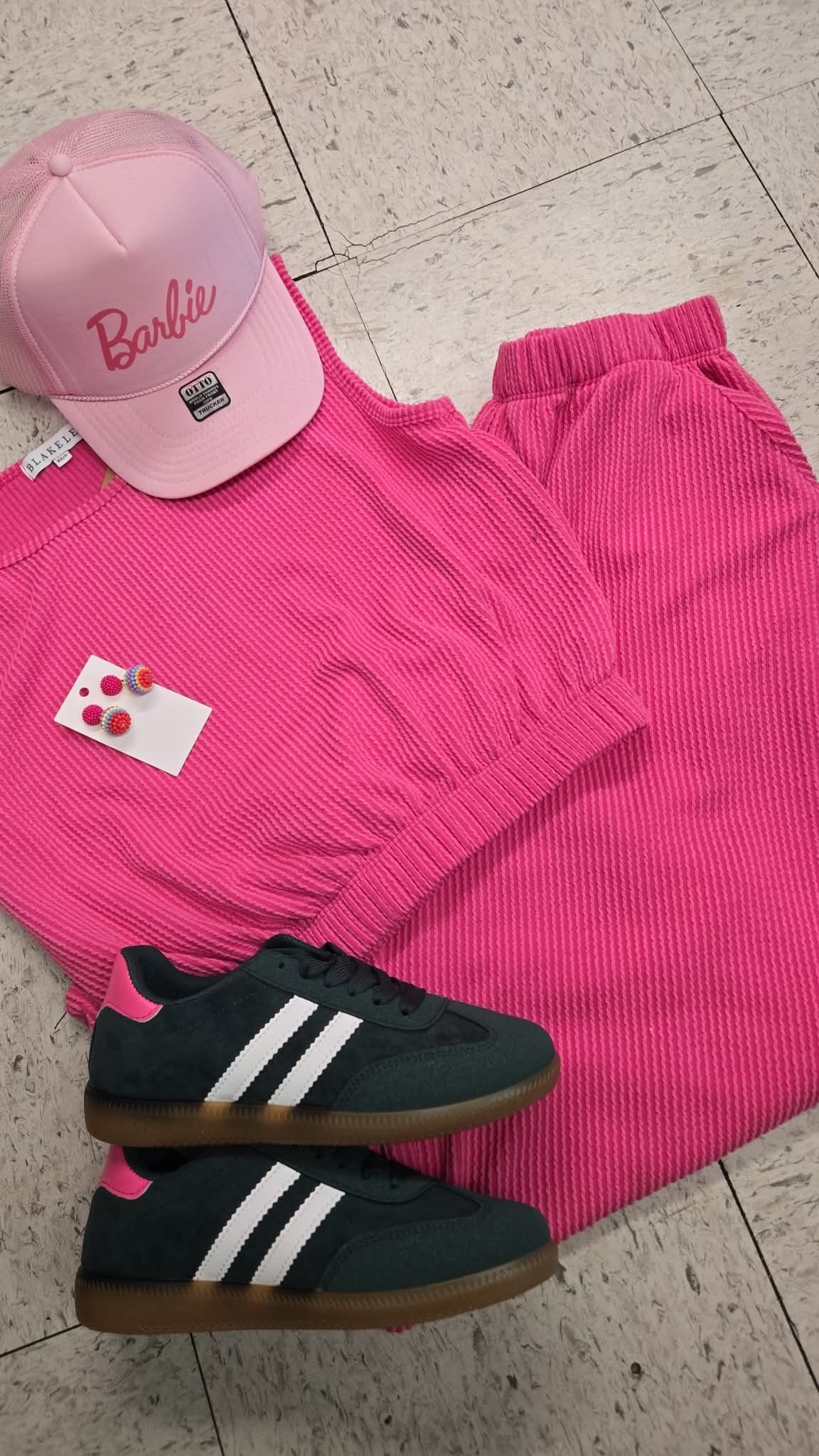 Barbie Pink ribbed set