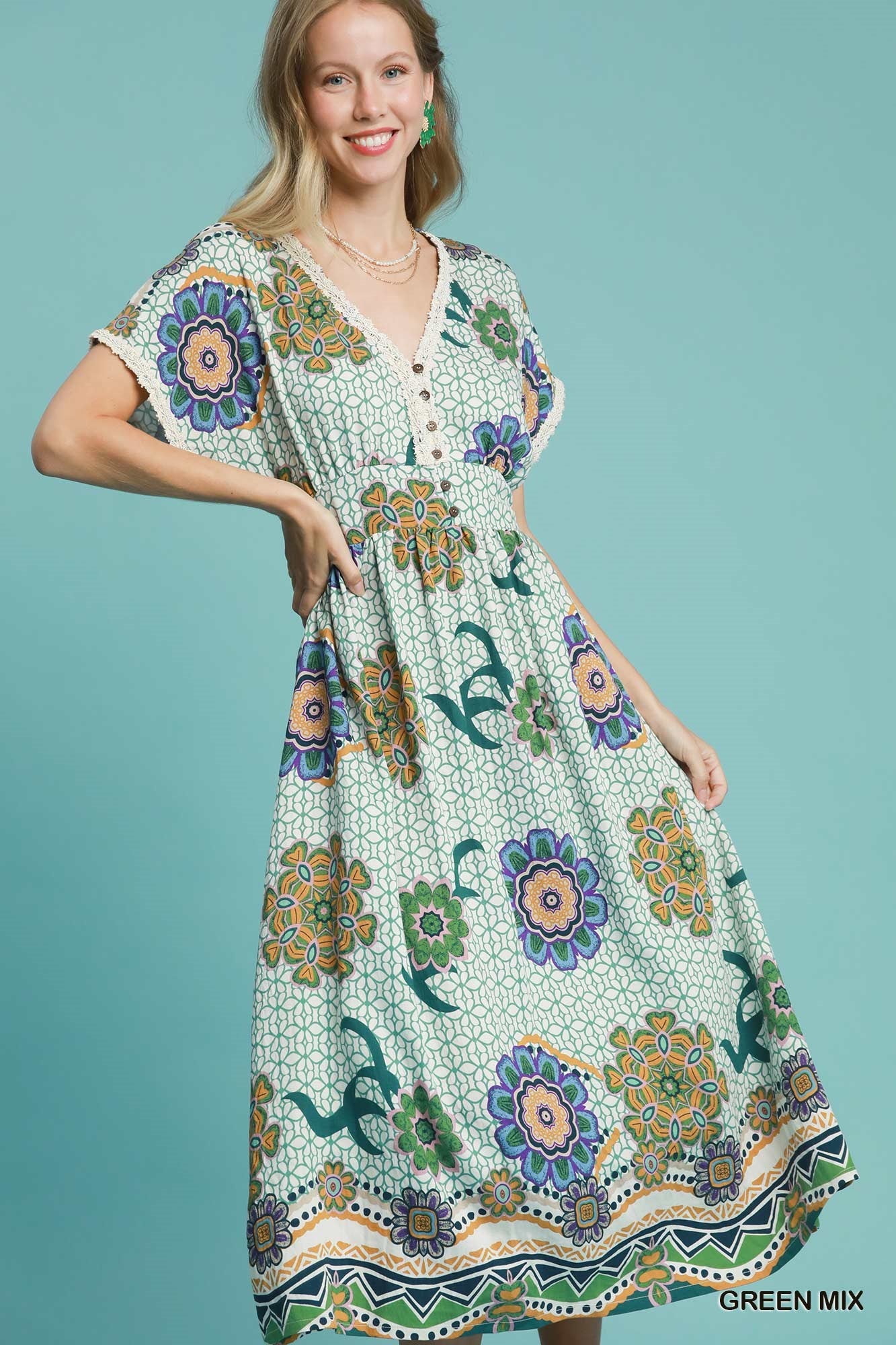Boho Bloom Midi Dress