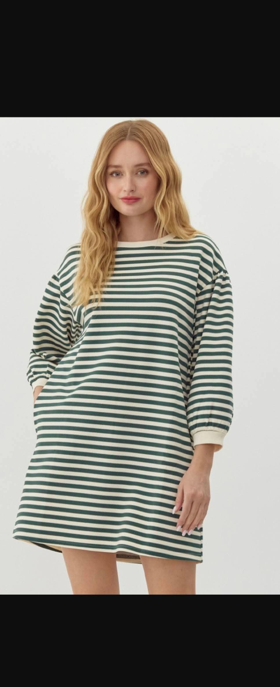 Green Striped Adell Dress