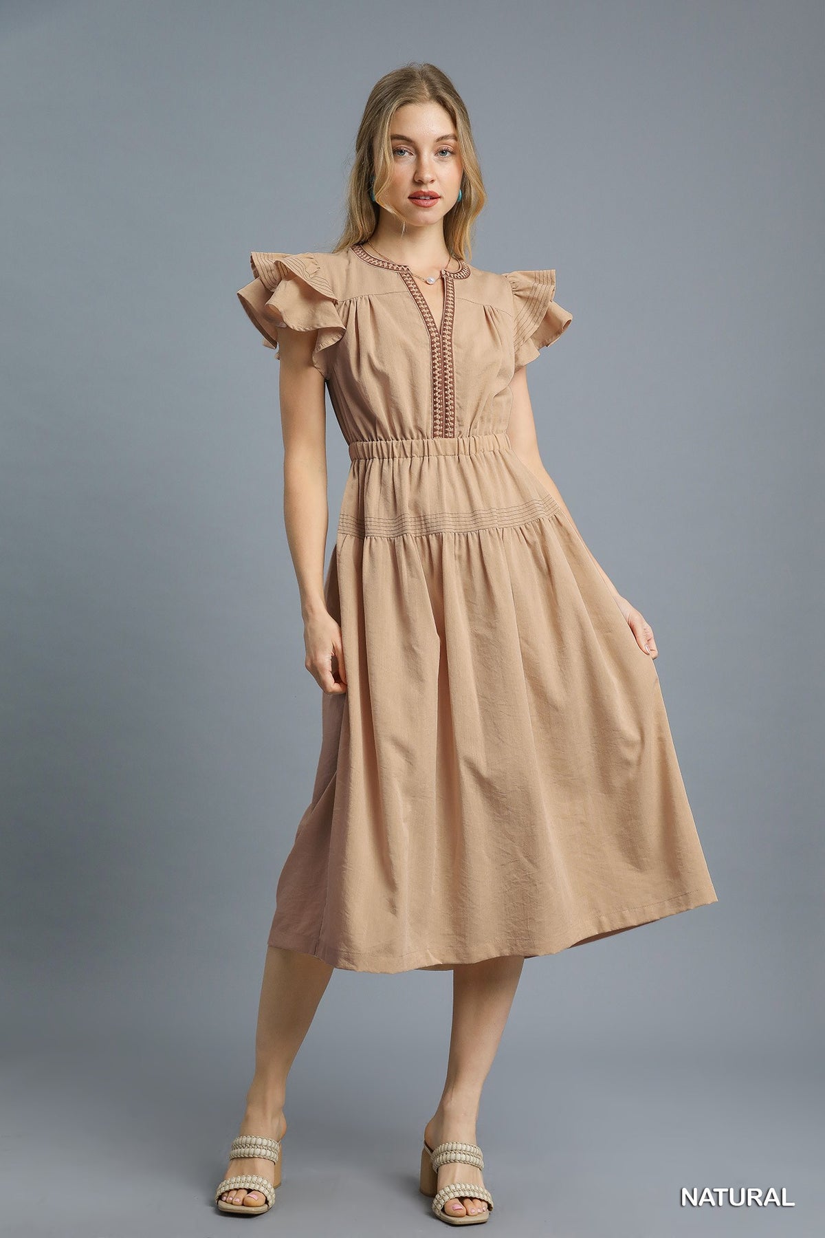 Cafe latte Midi Dress