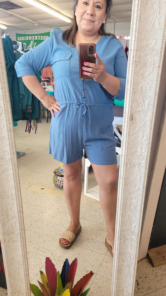 Lori Blue Romper Shorts