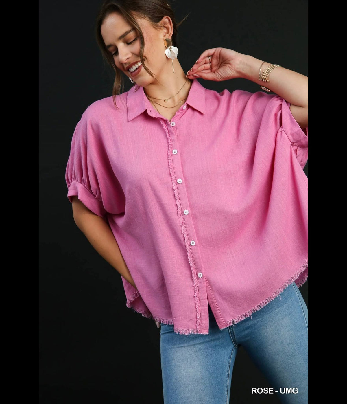 Sally pink linen top