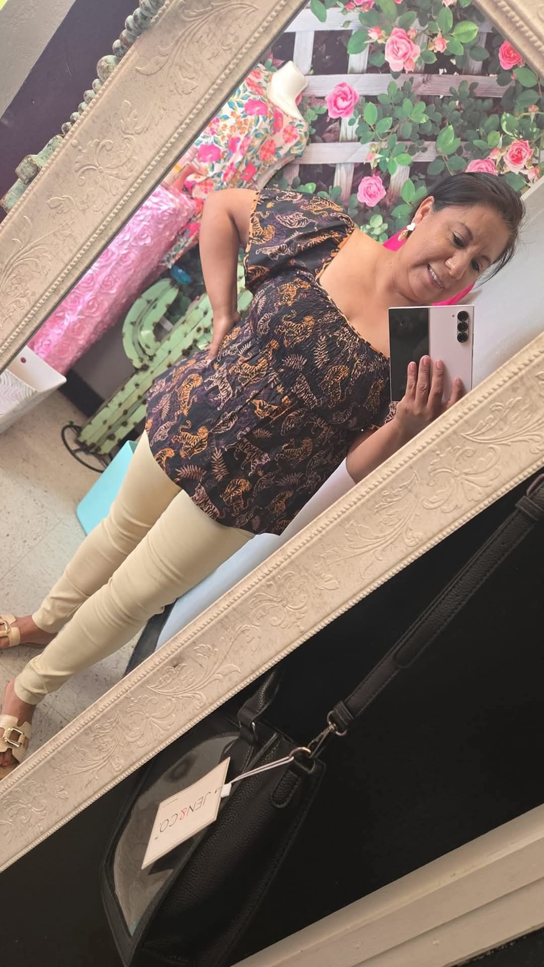 Hazel Tiger Peplum Top