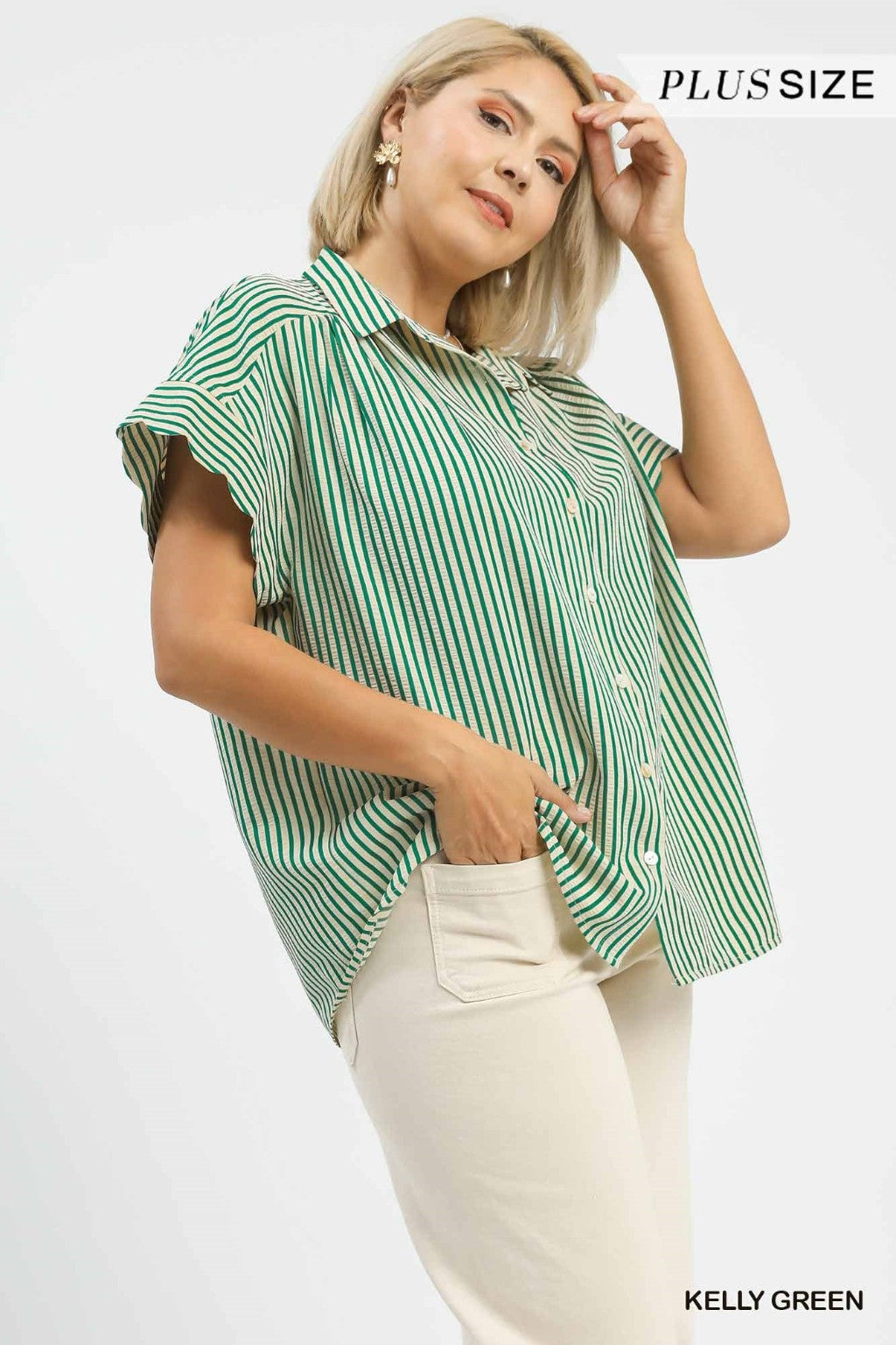 Lucky Charm Green Striped Top