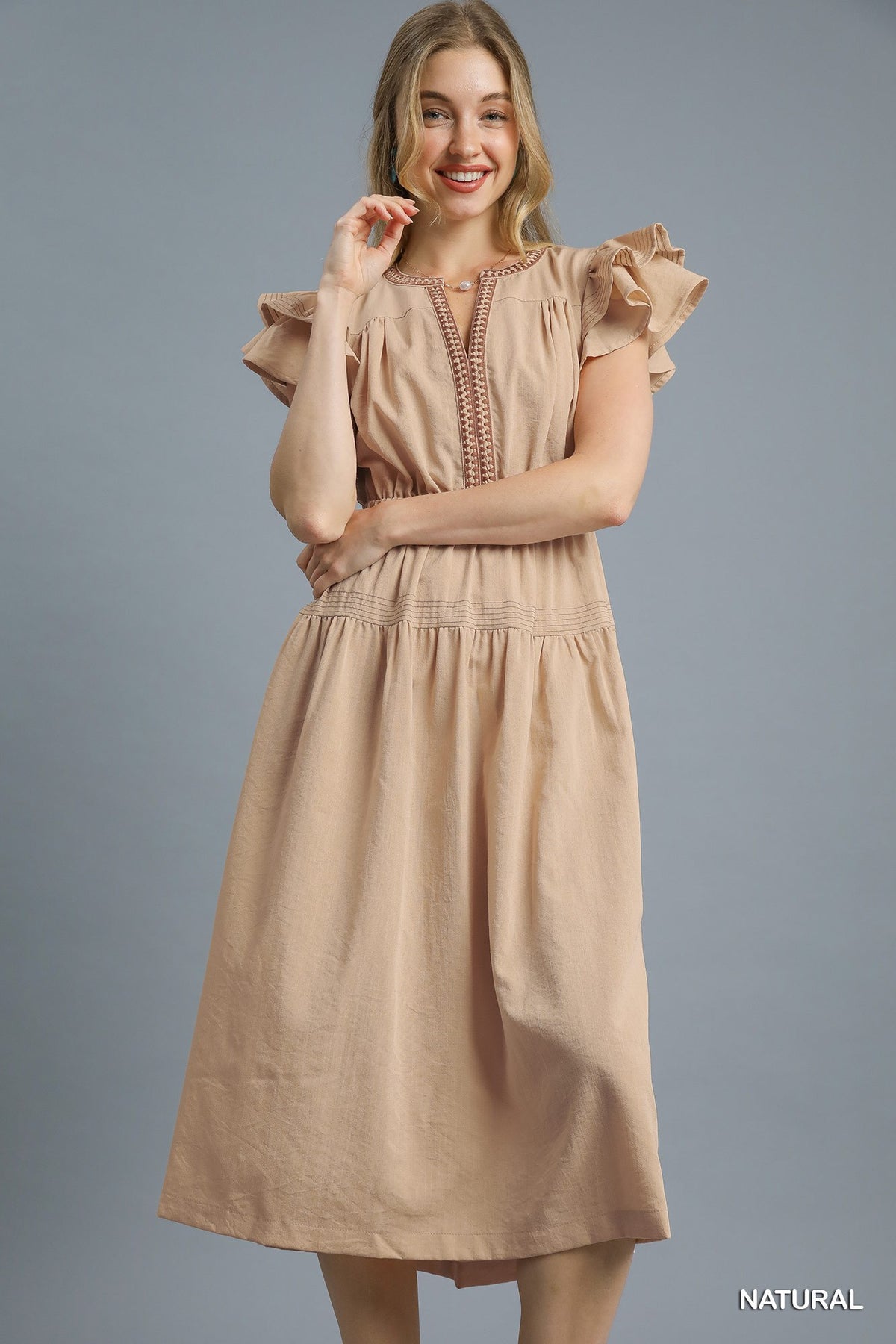 Cafe latte Midi Dress