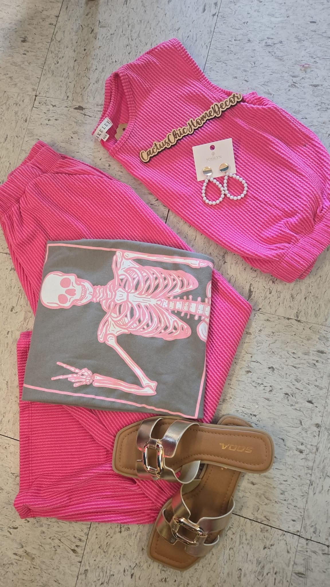 Barbie Pink ribbed set