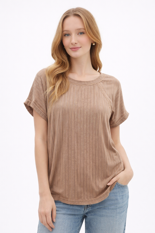Hazelynn Comfy Brown Top