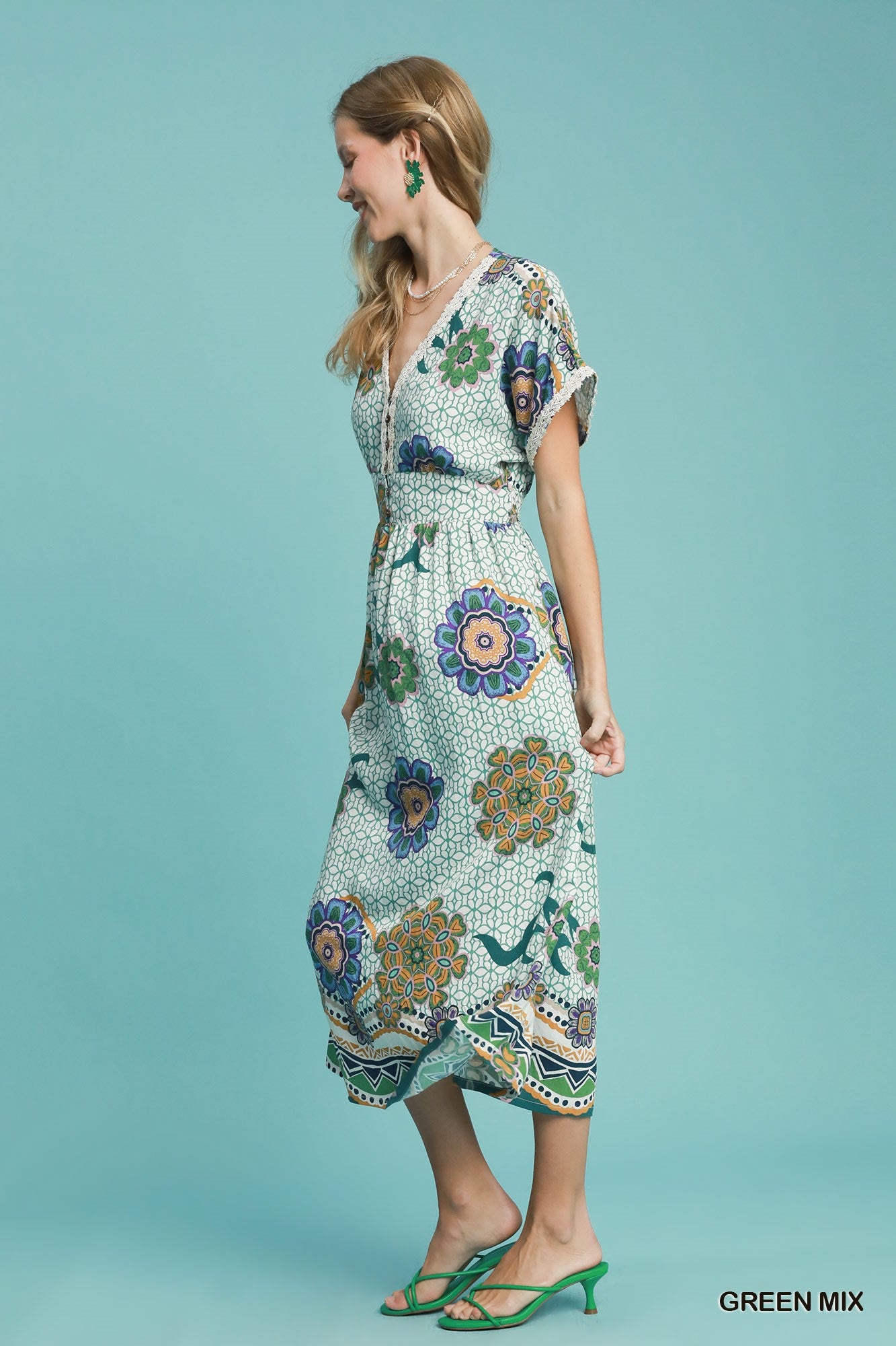 Boho Bloom Midi Dress