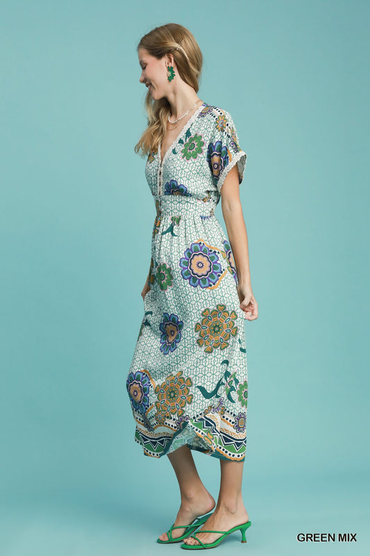 Boho Bloom Midi Dress